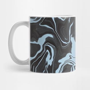 Shades of Moody Black and Blue Aesthetic Marble Pattern Mug